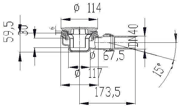 DALLMER Duschwannenablauf ORIO 60 mm, Haube verchromt, DN 40