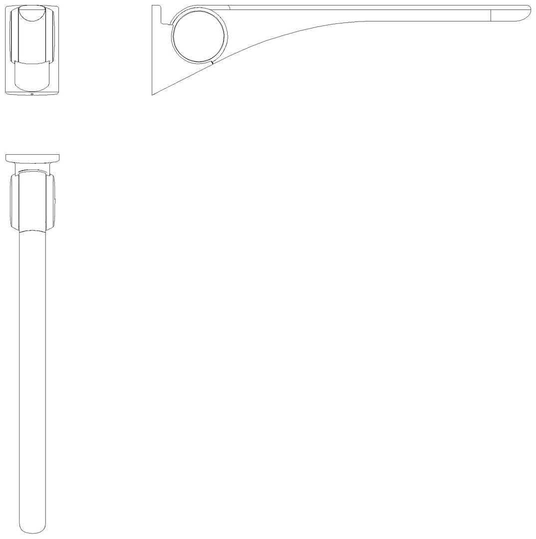HEWI Stützklappgriff Basic,850 mm weiß hgl-wem