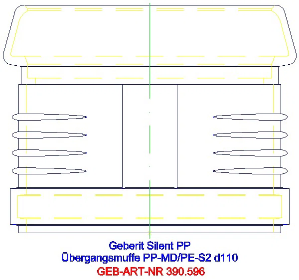 GE Silent-PP Übergangsmuffe auf Silent-db20 und PE d110/110_390.596.14.1_A
