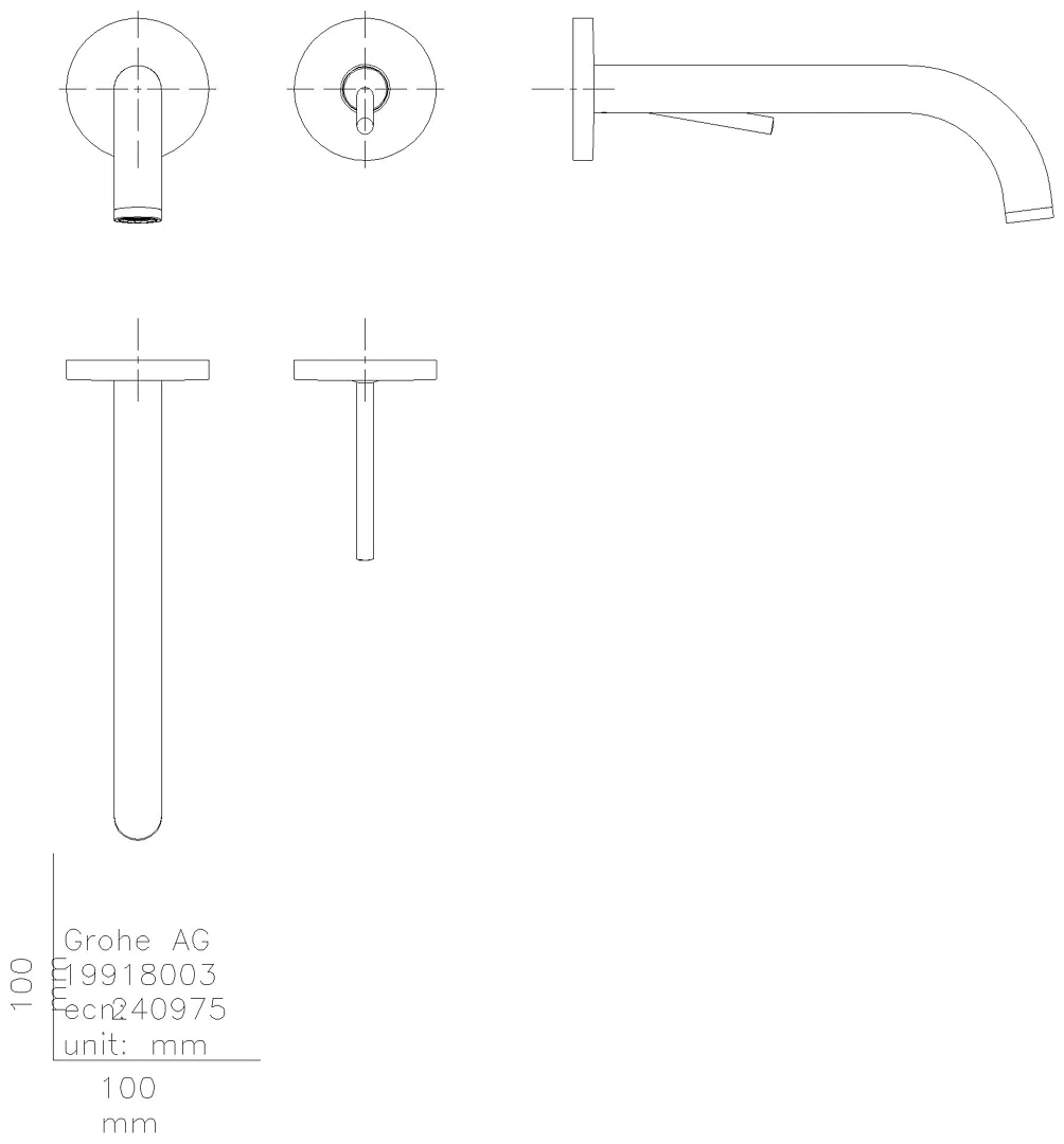 GROHE 2-L-WT-Wandbatterie Atrio 29406 FMS Ausladung 221mm phantom black