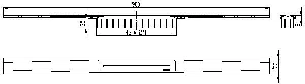 DALLMER Duschrinne CeraFloor Pure, 900 mm