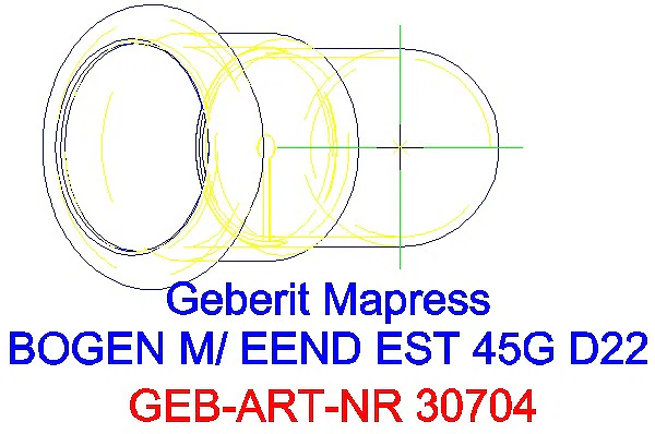 GE Mapress Edelstahl Bogen 45Gr d22 mit Einschubende_30704_G