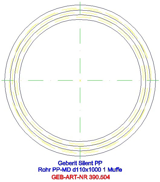 GE Silent-PP Rohr mit Muffe d110x3,6 L:100cm_390.504.14.1_G
