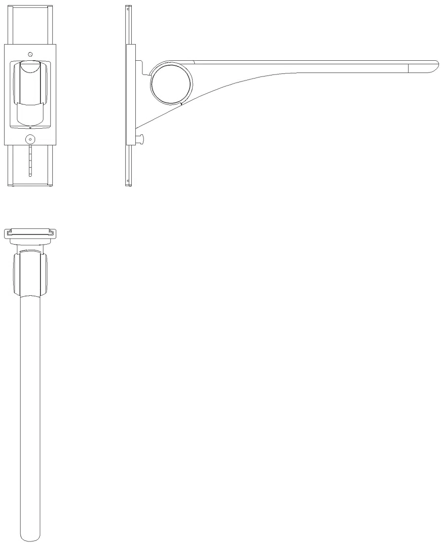 HEWI Stützklappgriff Basic,900 mm mit Höhenverstellung weiß hgl-wem