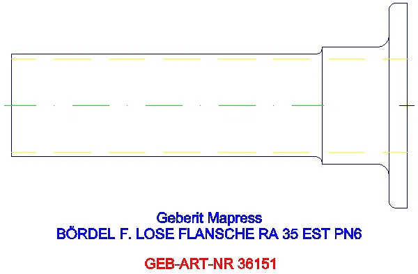 GE Mapress Edelstahl Bund mit Einschubende zu Losflansch d35 PN6_36151_A