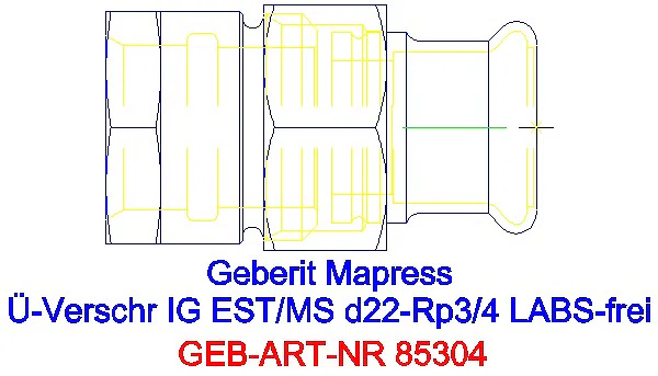 GE Mapress Edelstahl Übergangsverschr. mit IG (LABS-frei) d22-Rp3/4_85304_G