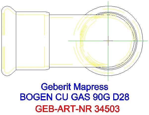 GE Mapress Kupfer Bogen 90Gr (Gas) d28_34503_G