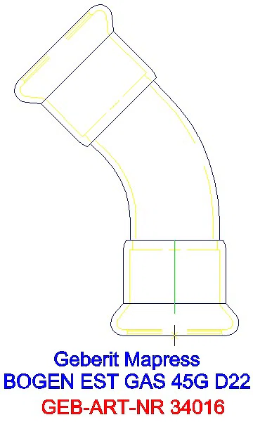 GE Mapress Edelstahl Bogen 45Gr d22 (Gas)_34016_A