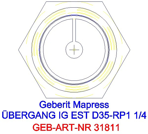 GE Mapress Edelstahl Übergang mit IG d35-Rp1 1/4_31811_L
