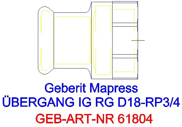 GE Mapress Kupfer Übergang mit IG Rg d18-Rp3/4_61804_G