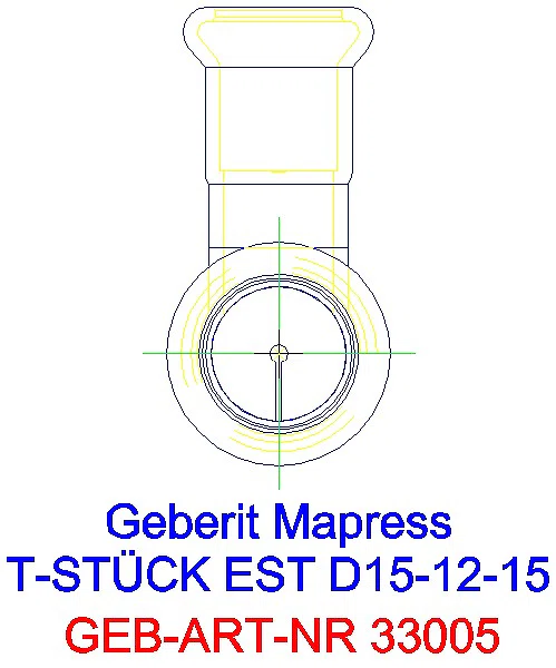 GE Mapress Edelstahl T-Stück reduziert d15-12-15_33005_L