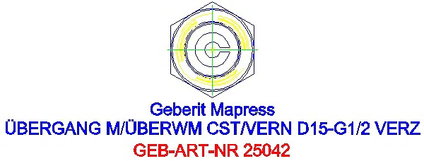 GE Mapress C-Stahl Anschluss mit Überwurfmutter d15_25042_L