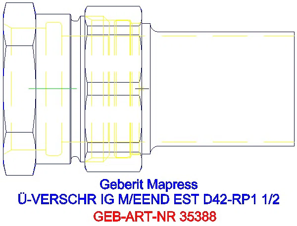 GE Mapress Edelstahl Übergangsverschr. mit IG und Einschubende d42-Rp1 1/2_35388_A