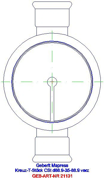 GE Mapress C-Stahl Kreuzstück reduziert d88,9-35-88,9_21131_L