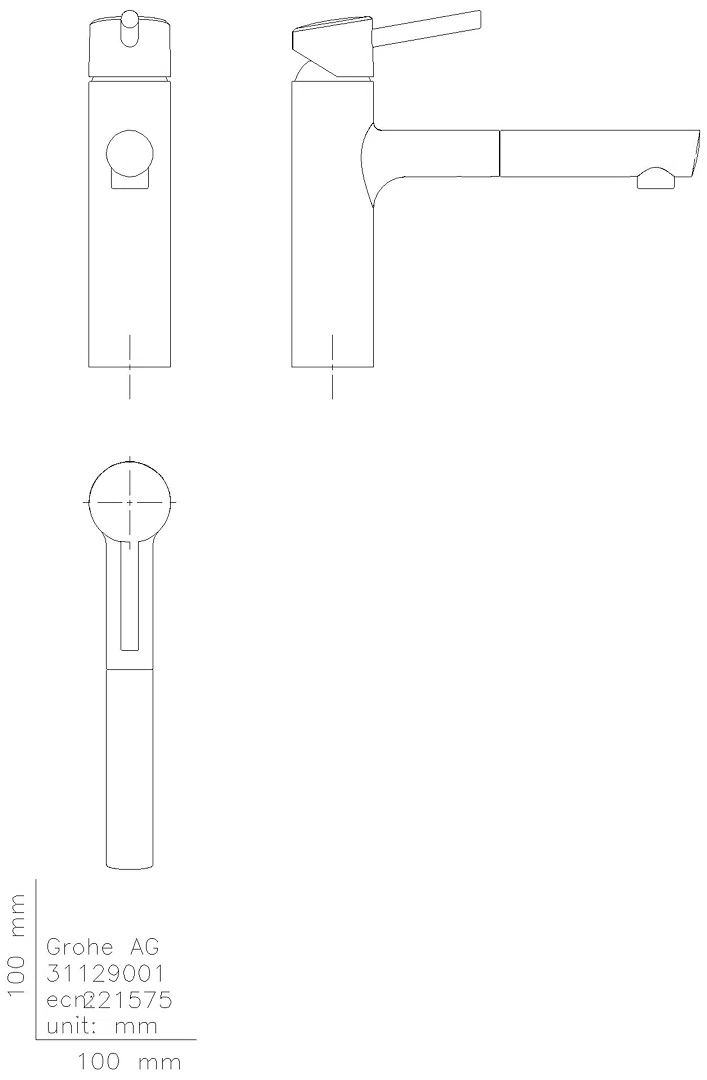 GROHE EH-SPT-Batterie Concetto 31129_1 ausziehbarer Mousseur chrom