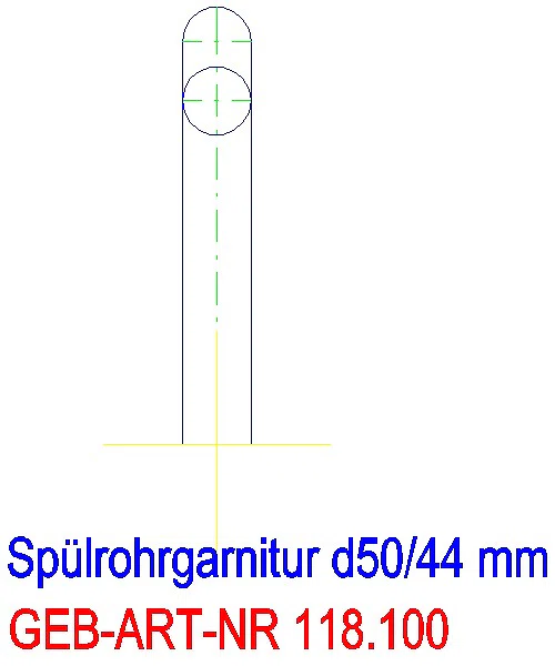 GE Spülbogenset 90Gr gekröpft mit Staueinsatz und Rohrband d50/44_118.100.11.1_G