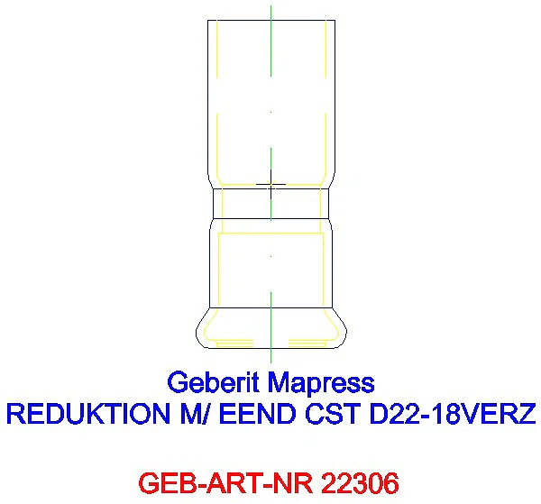 GE Mapress C-Stahl Reduktion mit Einschubende d22-18 verzinkt_22306_G