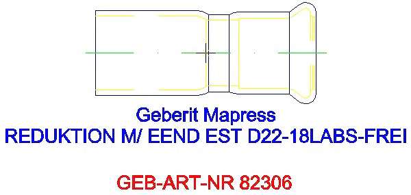 GE Mapress Edelstahl Reduktion mit Einschubende (LABS-frei) d22-18_82306_L