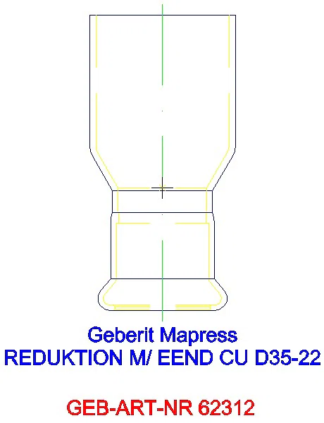 GE Mapress Kupfer Reduktion mit Einschubende d35-22_62312_G