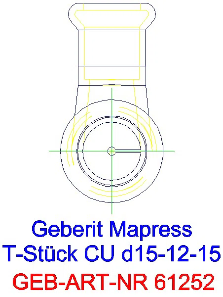 GE Mapress Kupfer T-Stück reduziert d15-12-15_61252_L