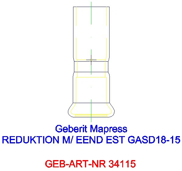 GE Mapress Edelstahl Reduktion mit Einschubende (Gas) d18-15_34115_G