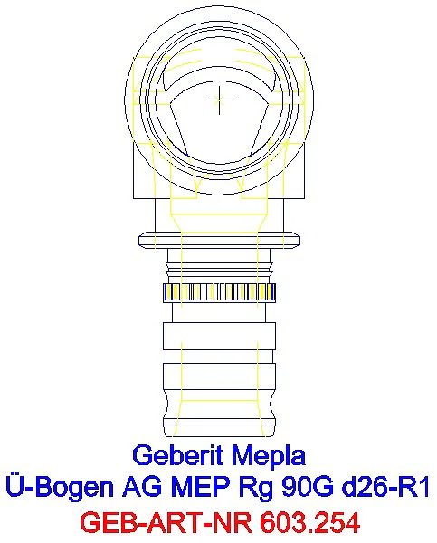 GE Mepla Übergangsbogen 90Gr mit AG Rg d26-R1_603.254.00.5_A
