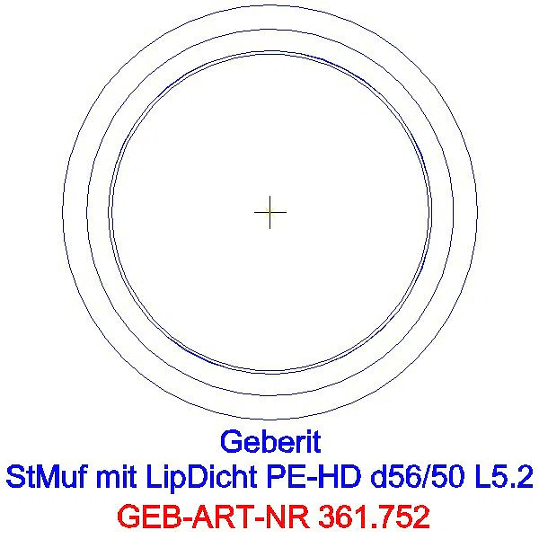 GE PE Steckmuffe reduziert mit Lippendichtung d57/50 L4_361.752.16.3_G