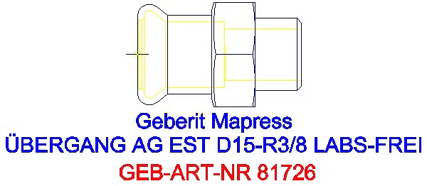 GE Mapress Edelstahl Übergang mit AG (LABS-frei) d15-R3/8_81726_A