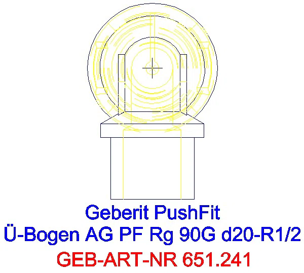 GE PushFit Übergangsbogen 90Gr mit AG Rg d20-R1/2_651.241.00.1_G