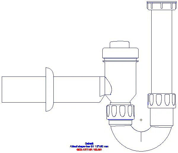 GE Rohrbogengeruchsverschluss für WT mit Rückflussverhinderung G1 1/2x50_152.861.11.1_L