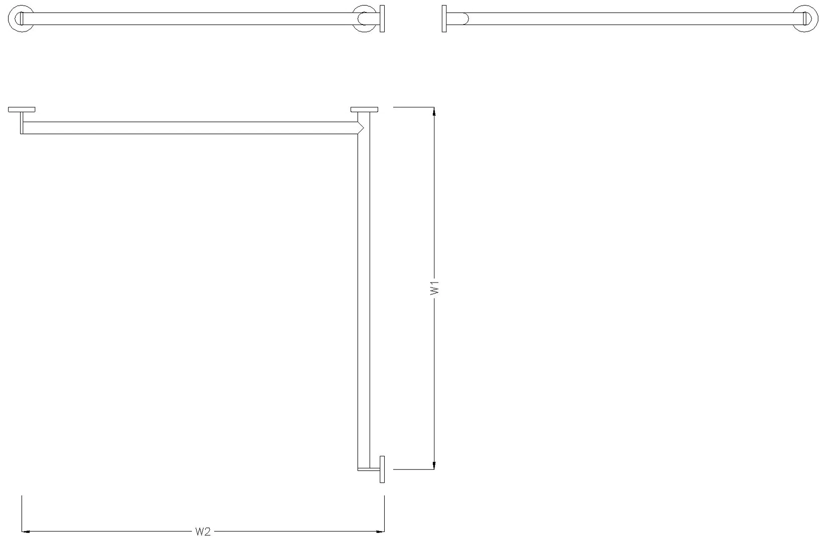 HEWI Duschhdl.,d:32, li, W1/W2=947mm, plvb dgrau tma