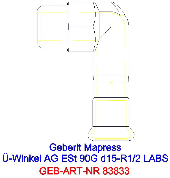 GE Mapress Edelstahl Übergangswinkel 90Gr mit AG (LABS-frei) 90G d15-R1/2_83833_A