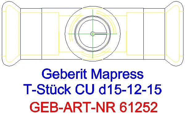 GE Mapress Kupfer T-Stück reduziert d15-12-15_61252_G