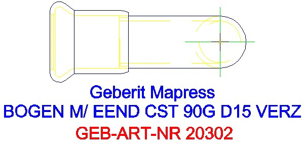 GE Mapress C-Stahl Bogen 90Gr mit Einschubende d15 verzinkt_20302_G