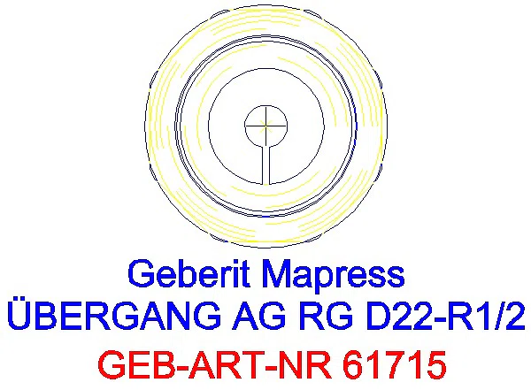 GE Mapress Kupfer Übergang mit AG Rg d22-R1/2_61715_L