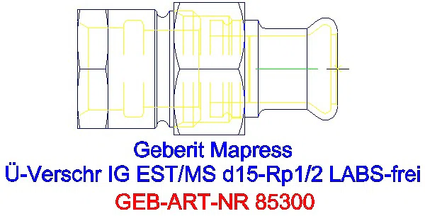 GE Mapress Edelstahl Übergangsverschr. mit IG (LABS-frei) d15-Rp1/2_85300_G