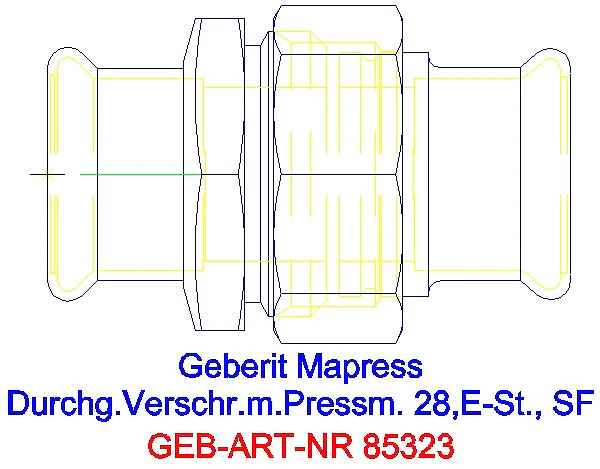 GE Mapress Edelstahl Verschraubung (LABS-frei) d28_85323_A