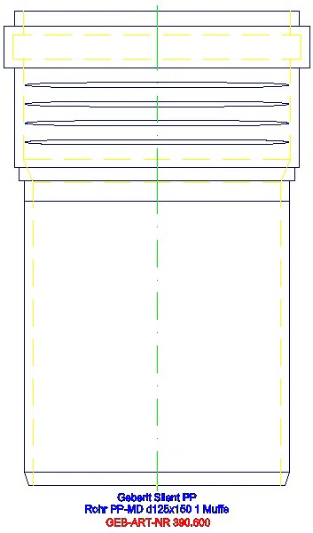GE Silent-PP Rohr mit Muffe d125x4,2 L:15cm_390.600.14.1_A