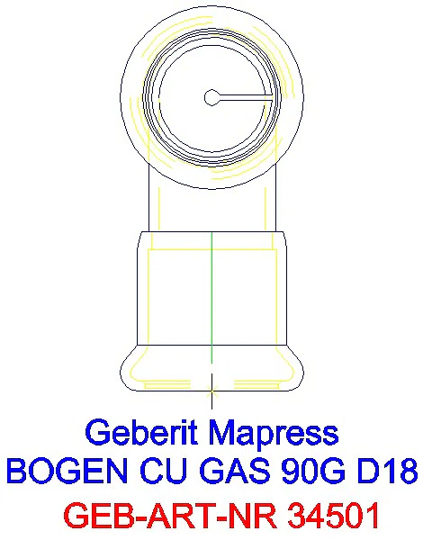 GE Mapress Kupfer Bogen 90Gr (Gas) d18_34501_L