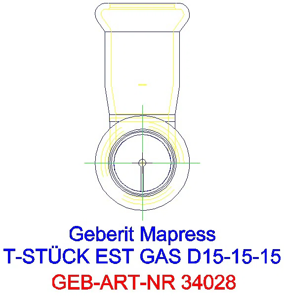 GE Mapress Edelstahl T-Stück egal (Gas) d15-15-15_34028_L