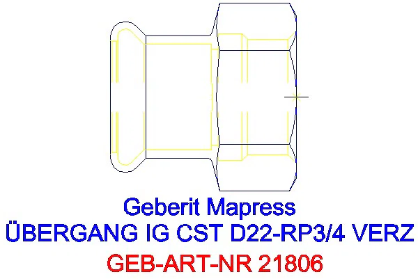GE Mapress C-Stahl Übergang mit IG d22-Rp3/4 verzinkt_21806_G