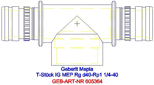 GE Mepla T-Stück mit IG Rg d40-Rp1 1/4-40_605.364.00.5_A
