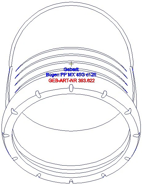 GE Silent-Pro Bogen 45Gr d125mm_393.622.14.1_G