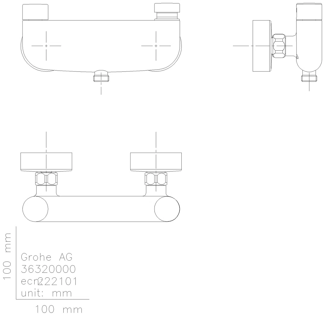 GROHE Selbstschluss-Brausebat. Eurosmart CT 36320 Wandmontage mit Mischung chrom