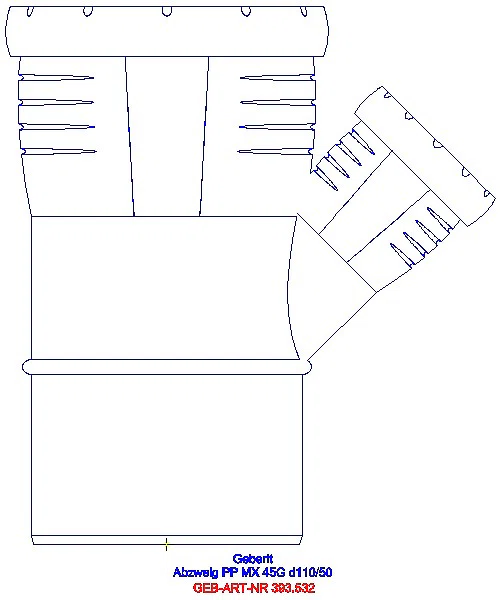 GE Silent-Pro Abzweig 45Gr d110/50_393.532.14.1_L