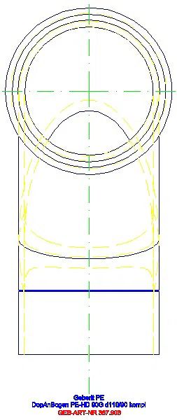 GE PE Doppelanschlussbogen 90Gr d110/110_367.903.16.1_L