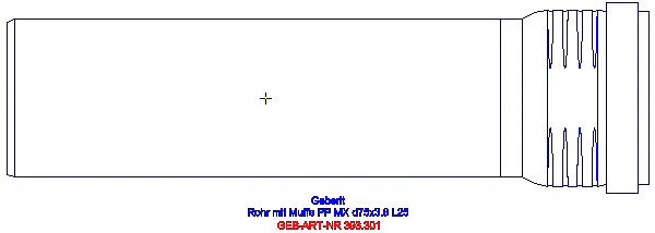 GE Silent-Pro Rohr mit Muffe d75mm L25cm_393.301.14.1_L