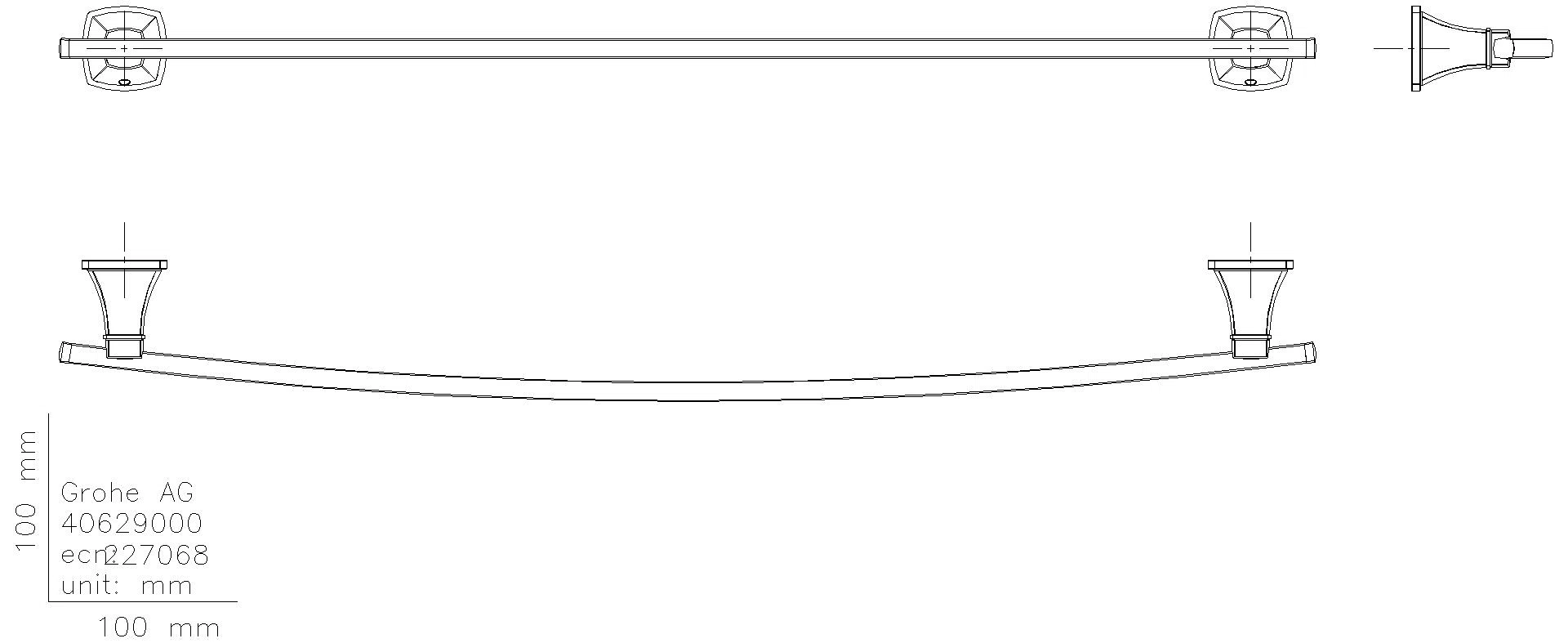 GROHE Badetuchhalter Grandera 40928 600mm chrom/gold