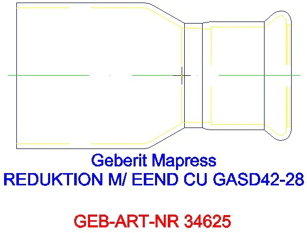 GE Mapress Kupfer Reduktion mit Einschubende (Gas blau) d42-22_34625_L