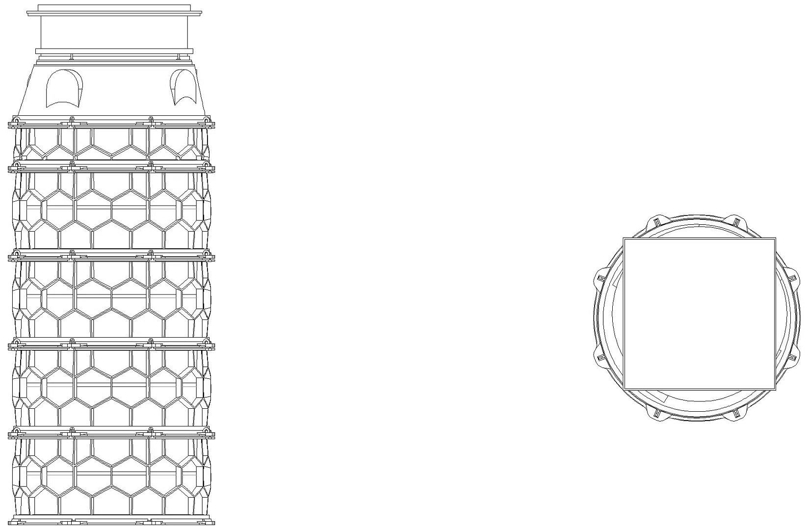 KESSEL-Schachtmodul, H:10,Zugang 800, Kl. K3, befliesbar, ET 2661-2910mm